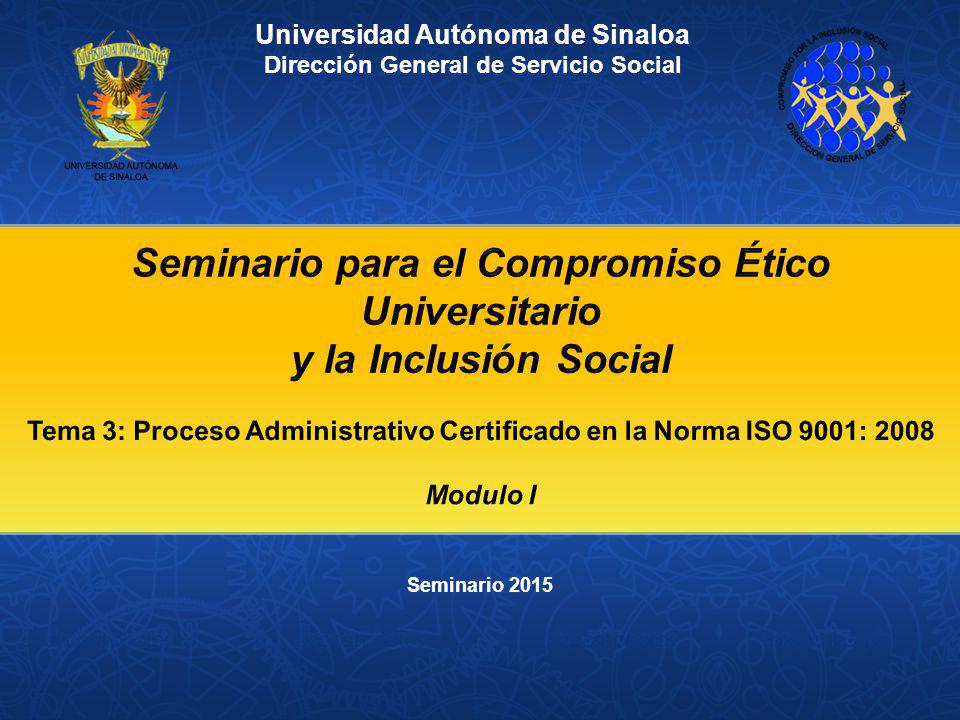 Seminario para el Compromiso Ético Universitario y la Inclusión Social