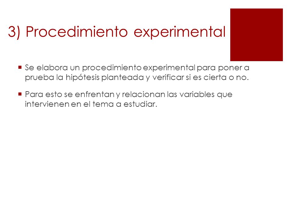 3) Procedimiento experimental