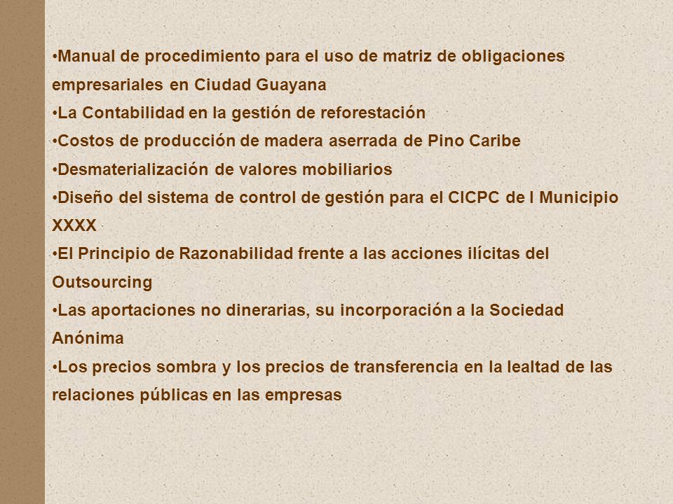 Manual de procedimiento para el uso de matriz de obligaciones empresariales en Ciudad Guayana
