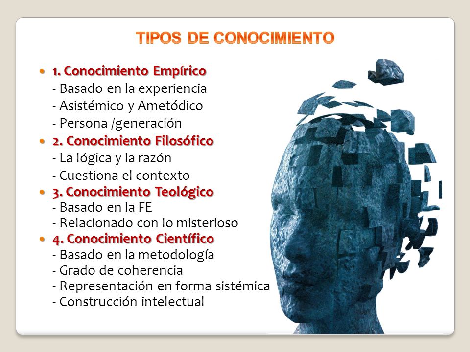 TIPOS DE CONOCIMIENTO 1. Conocimiento Empírico