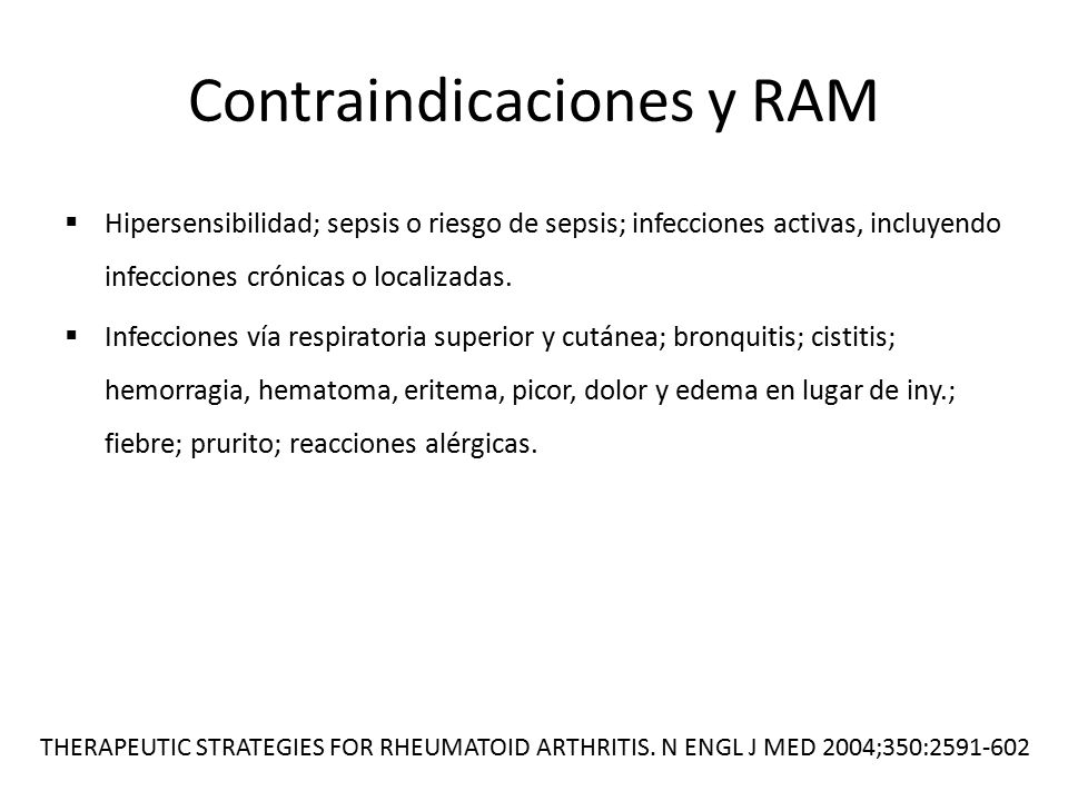 Contraindicaciones y RAM