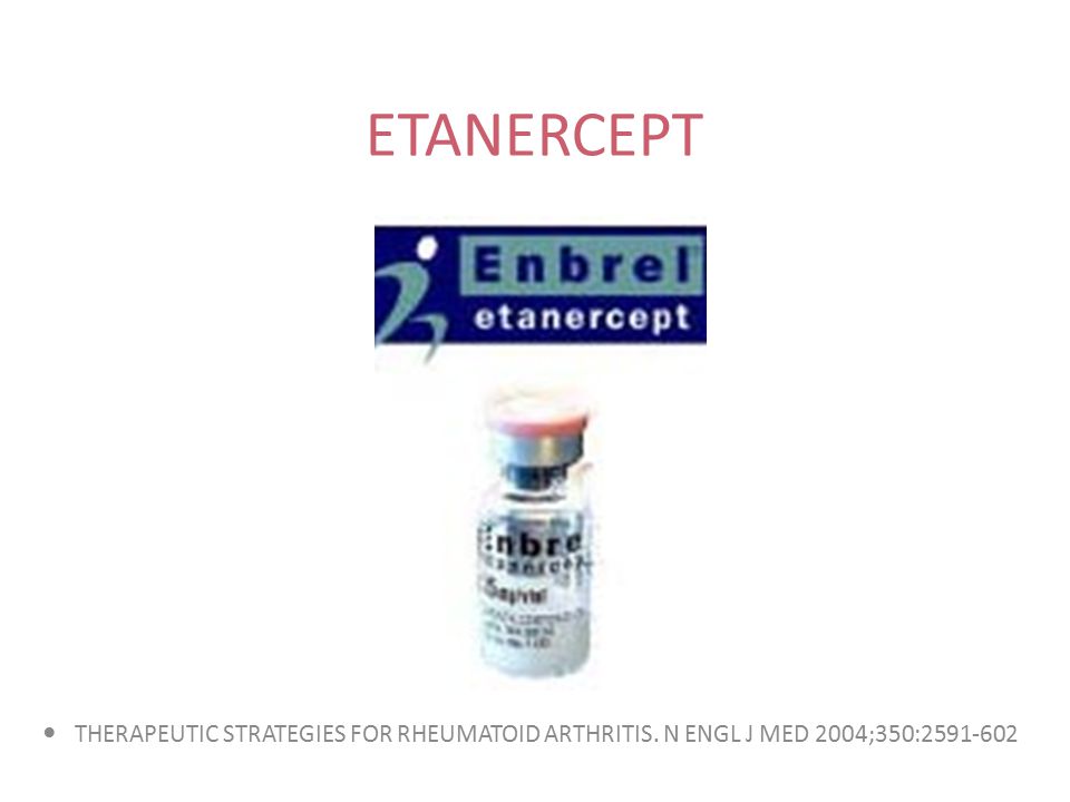 ETANERCEPT THERAPEUTIC STRATEGIES FOR RHEUMATOID ARTHRITIS. N ENGL J MED 2004;350: