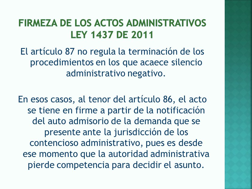 Firmeza de los actos administrativos ley 1437 de 2011
