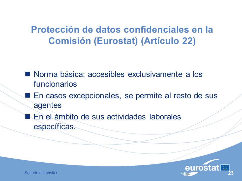 Protección de datos confidenciales en la Comisión (Eurostat) (Artículo 22)