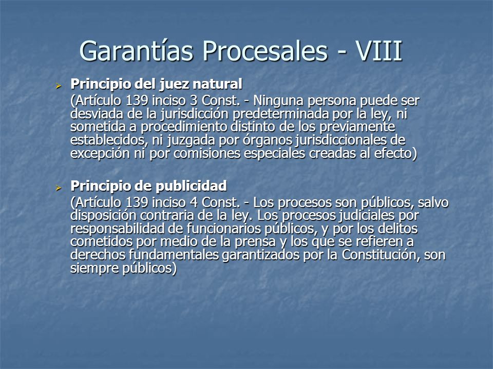 Garantías Procesales - VIII