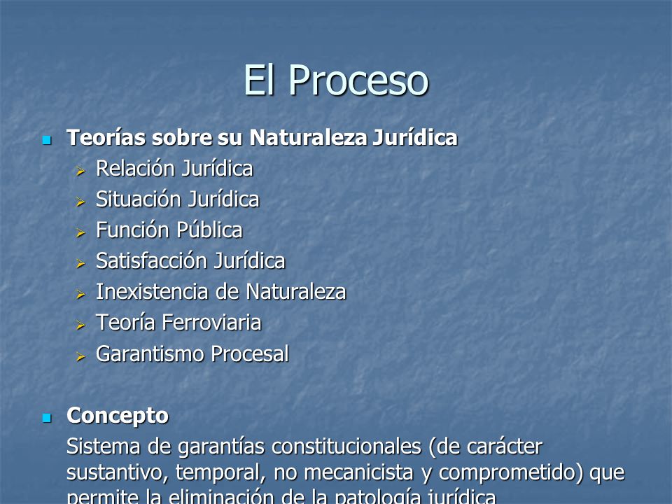 El Proceso Teorías sobre su Naturaleza Jurídica Relación Jurídica