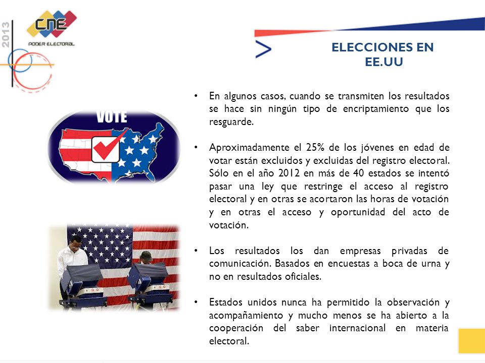 ELECCIONES EN EE.UU. En algunos casos, cuando se transmiten los resultados se hace sin ningún tipo de encriptamiento que los resguarde.