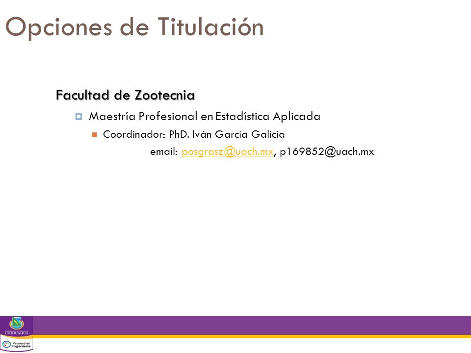 Opciones de Titulación
