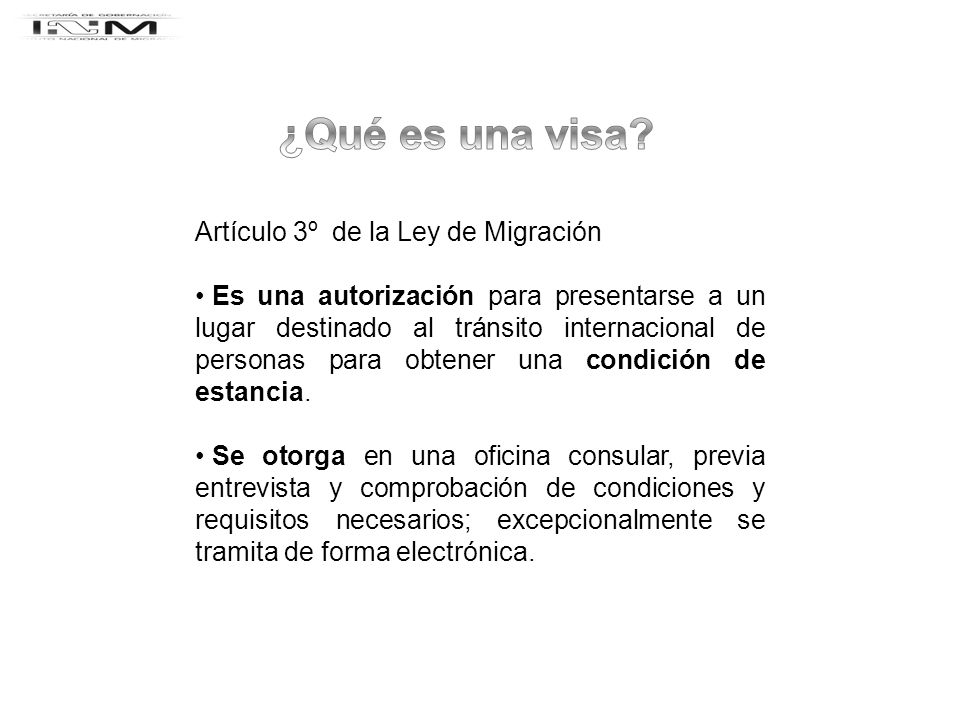 ¿Qué es una visa Artículo 3º de la Ley de Migración