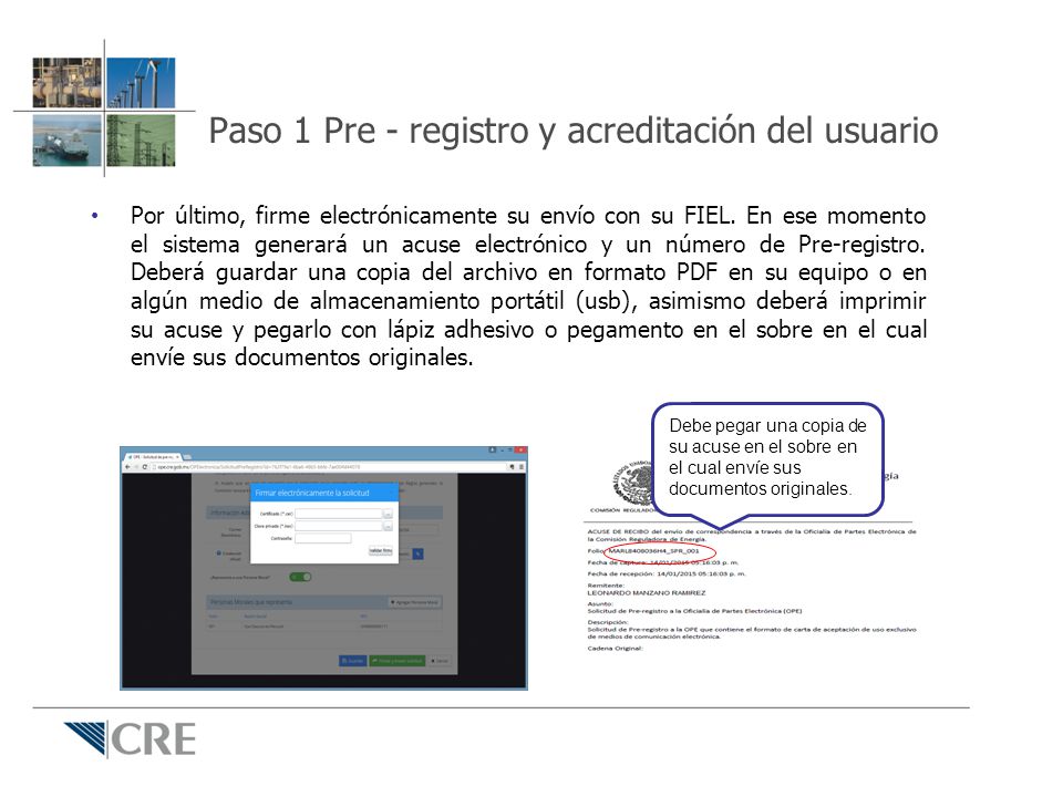 Paso 1 Pre - registro y acreditación del usuario