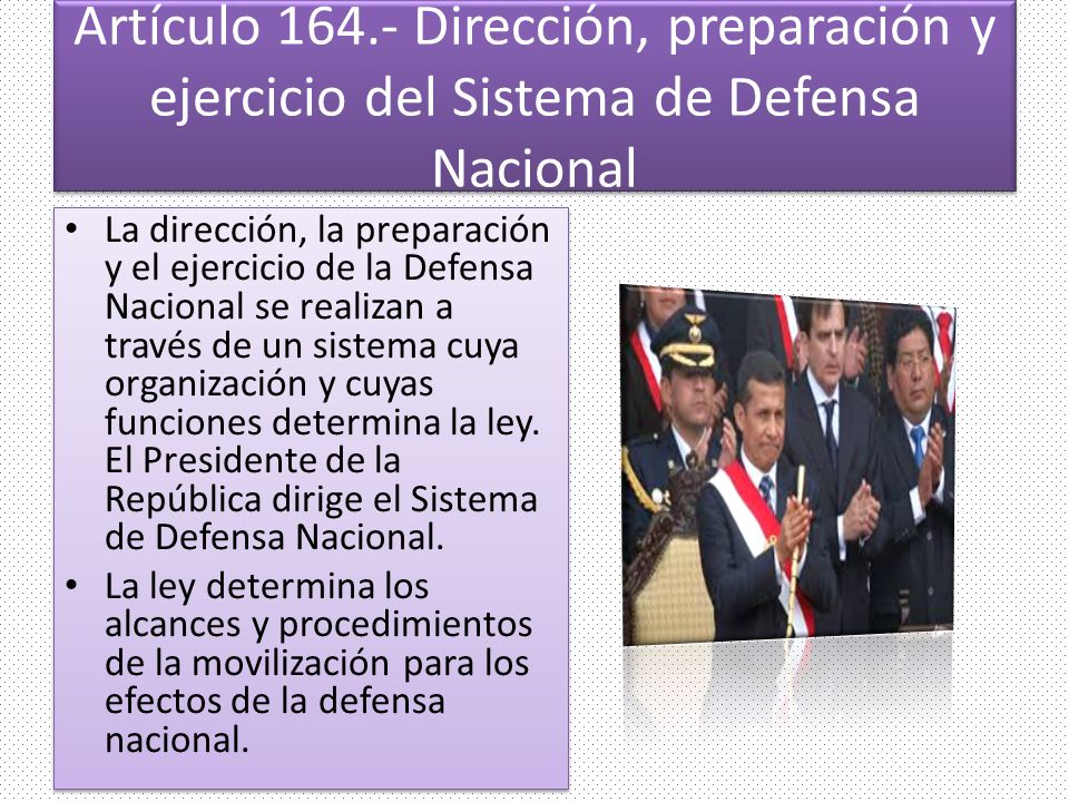 Artículo Dirección, preparación y ejercicio del Sistema de Defensa Nacional