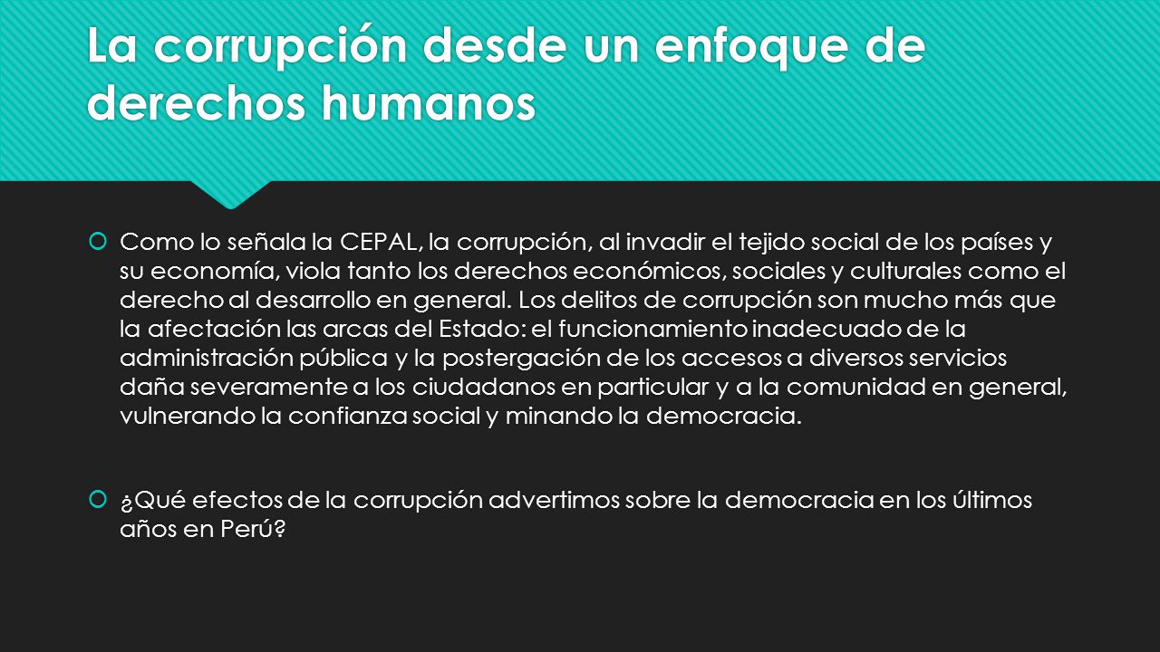 La corrupción desde un enfoque de derechos humanos