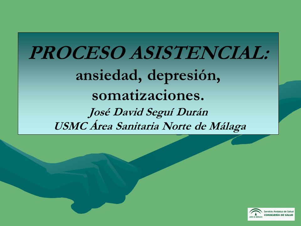 PROCESO ASISTENCIAL: ansiedad, depresión, somatizaciones