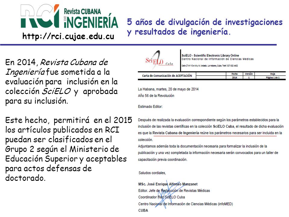 5 años de divulgación de investigaciones y resultados de ingeniería.