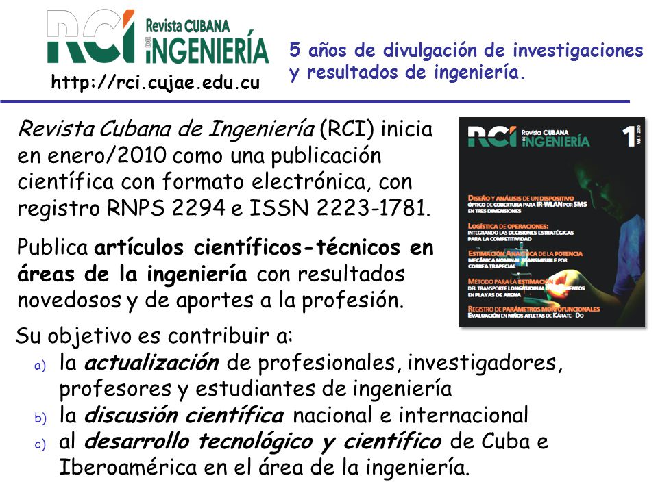 5 años de divulgación de investigaciones y resultados de ingeniería.