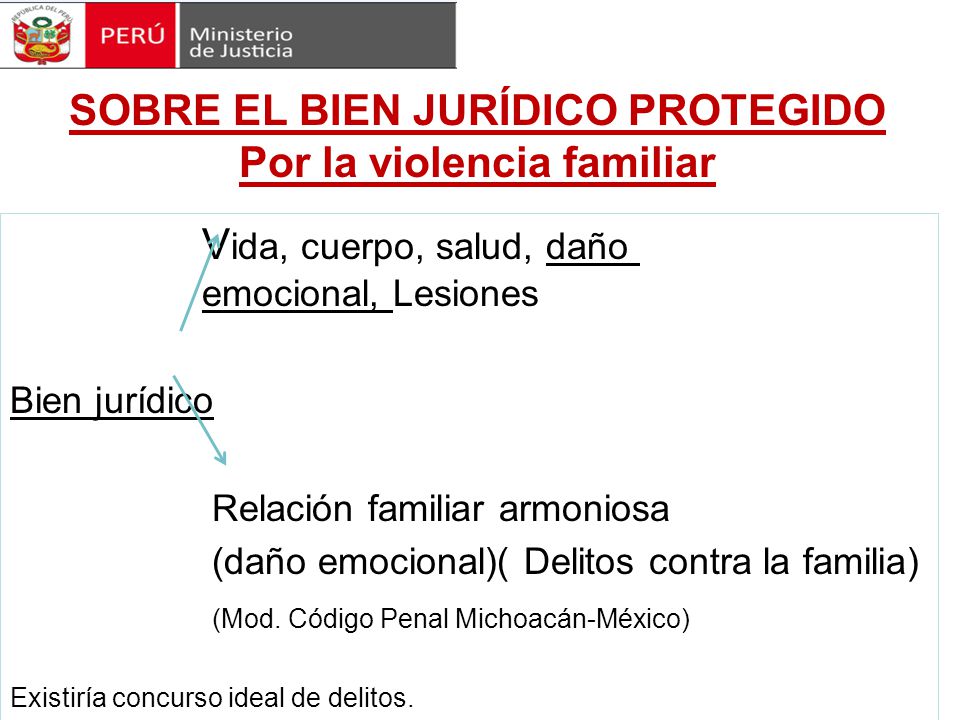 SOBRE EL BIEN JURÍDICO PROTEGIDO Por la violencia familiar