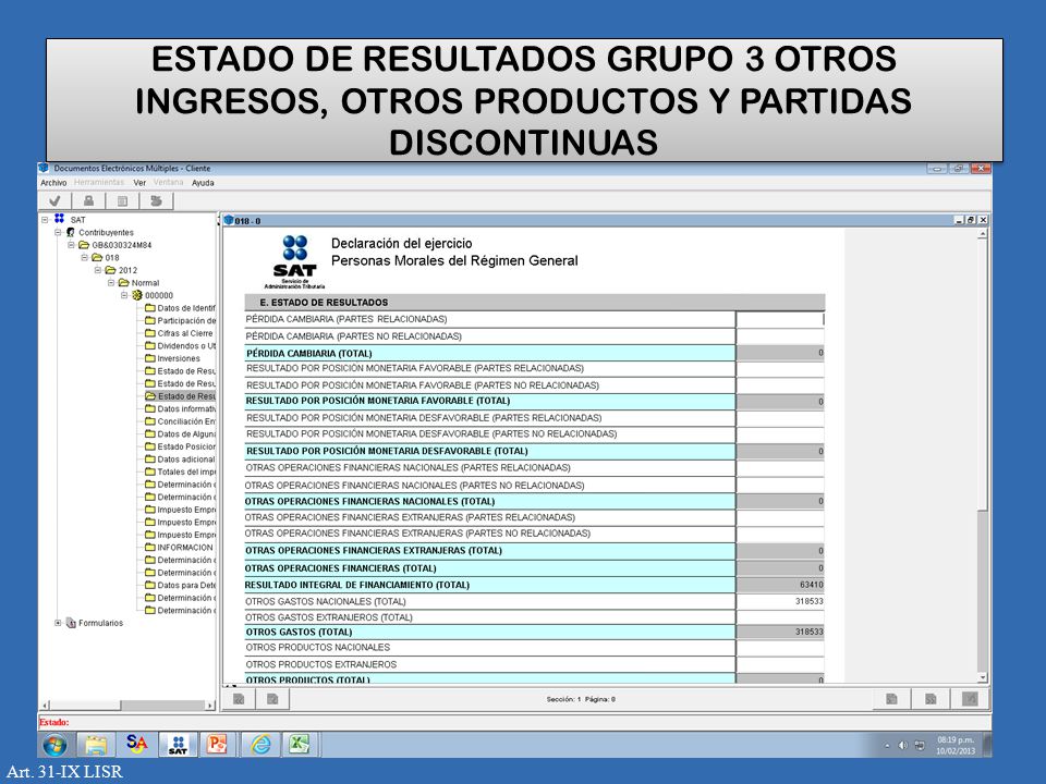 ESTADO DE RESULTADOS GRUPO 3 OTROS INGRESOS, OTROS PRODUCTOS Y PARTIDAS DISCONTINUAS