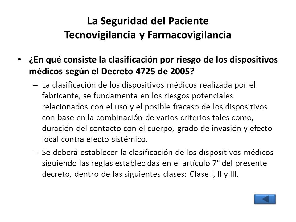 La Seguridad del Paciente Tecnovigilancia y Farmacovigilancia