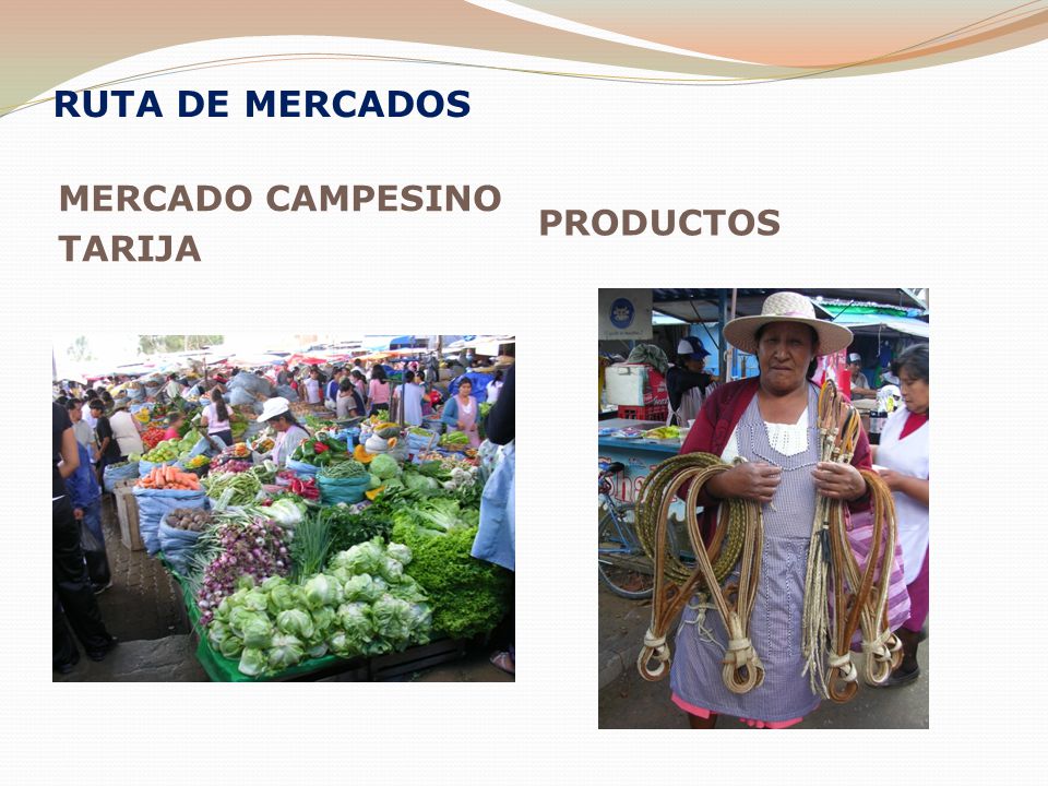 RUTA DE MERCADOS MERCADO CAMPESINO TARIJA PRODUCTOS