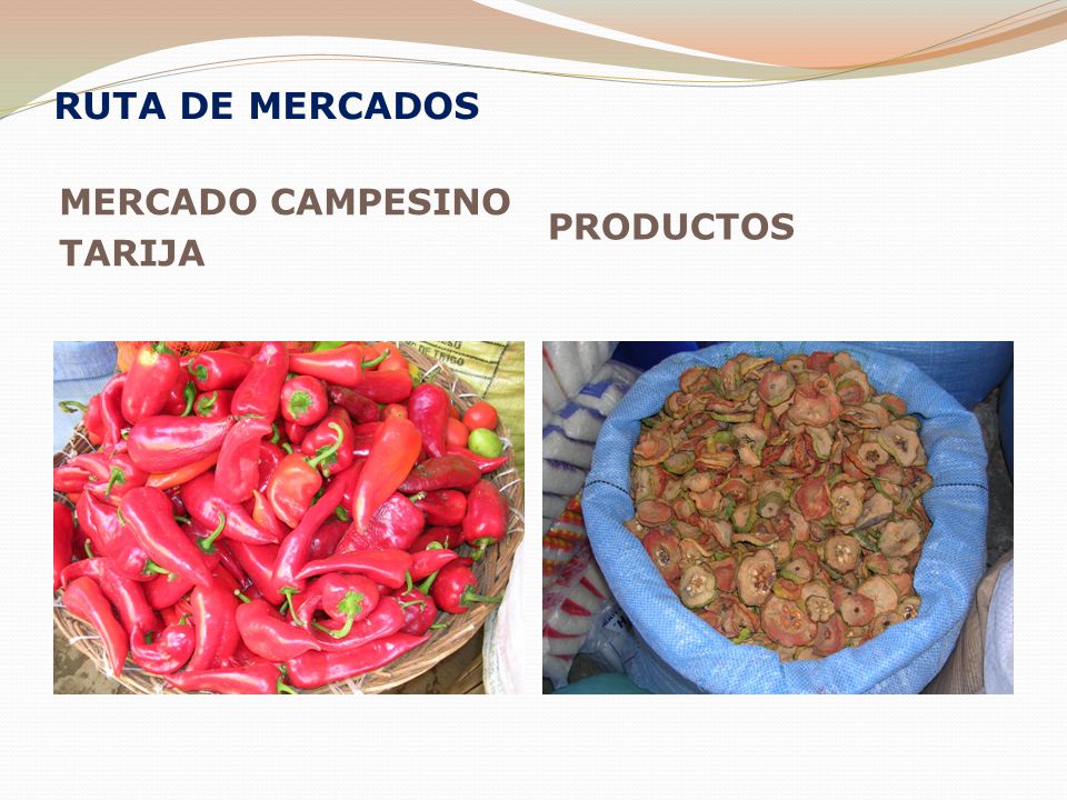 RUTA DE MERCADOS MERCADO CAMPESINO TARIJA PRODUCTOS