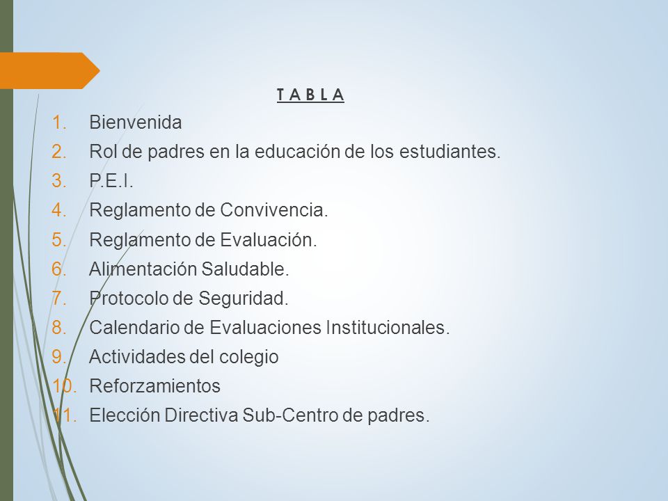 Rol de padres en la educación de los estudiantes. P.E.I.