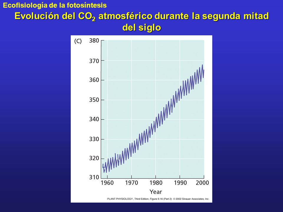 Evolución del CO2 atmosférico durante la segunda mitad del siglo