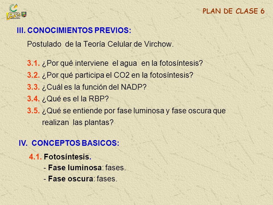 III. CONOCIMIENTOS PREVIOS: Postulado de la Teoría Celular de Virchow.