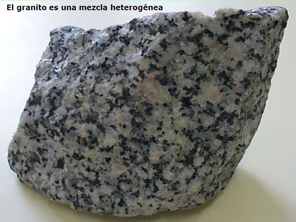 El granito es una mezcla heterogénea