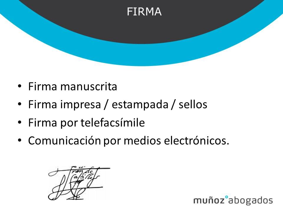 Firma impresa / estampada / sellos Firma por telefacsímile