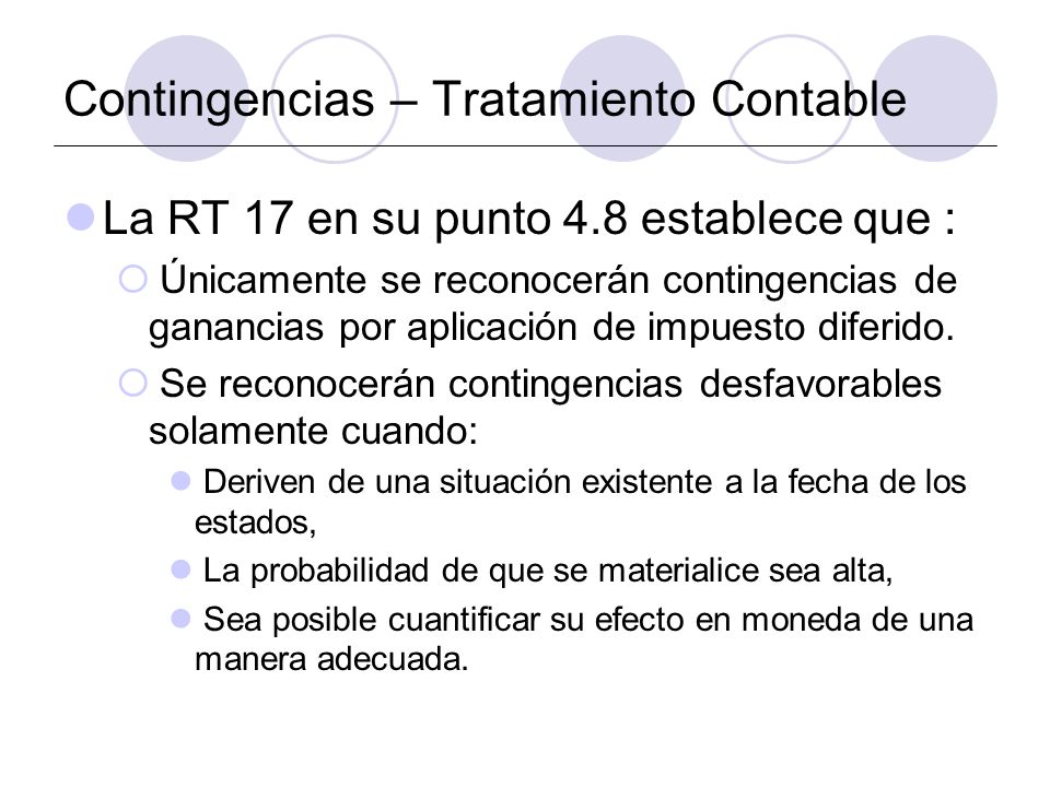 Contingencias – Tratamiento Contable