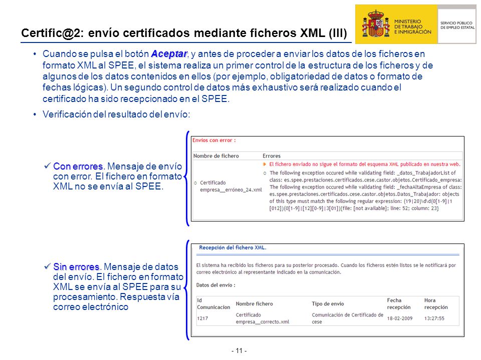envío certificados mediante ficheros XML (III)
