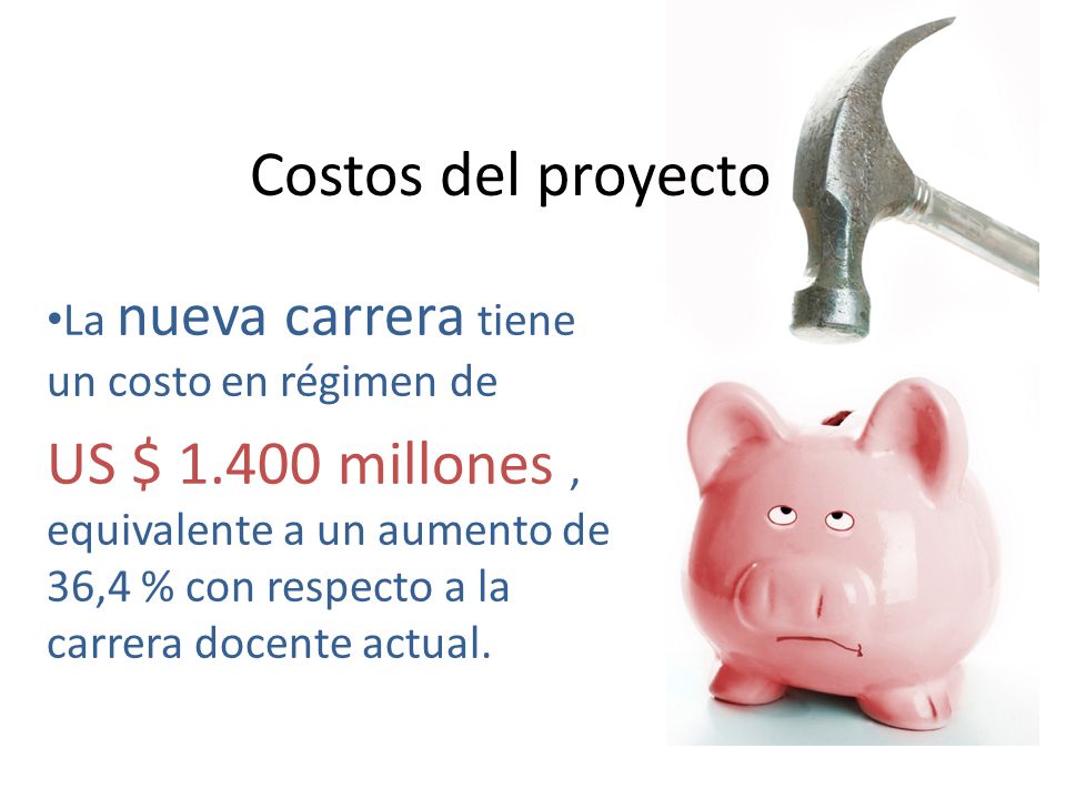 Costos del proyecto La nueva carrera tiene un costo en régimen de.