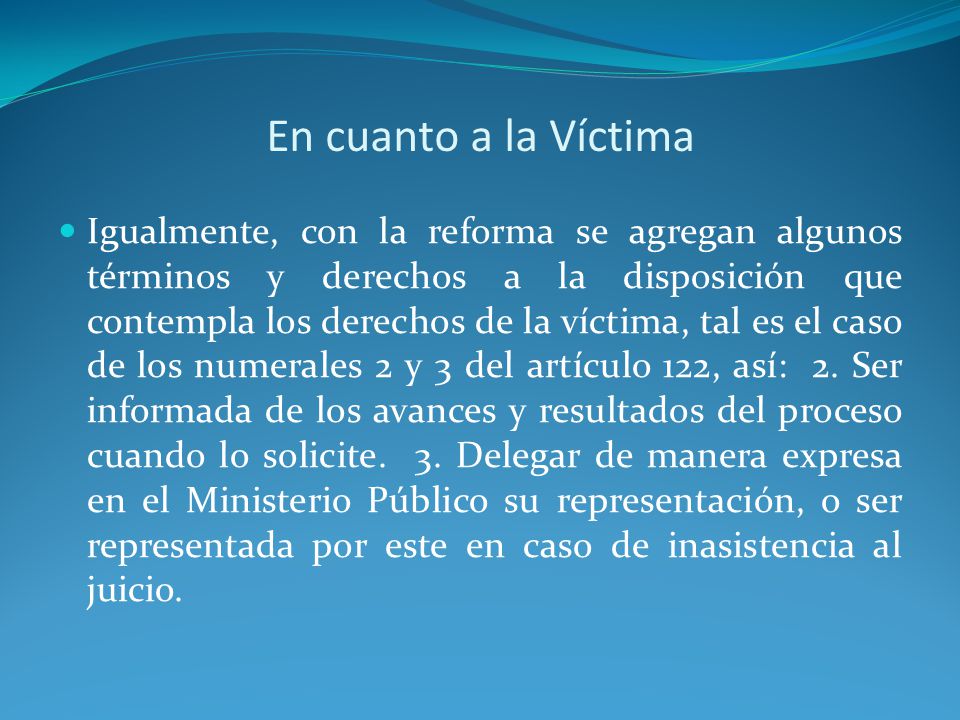 En cuanto a la Víctima