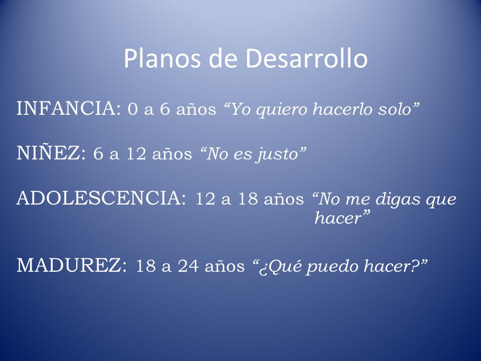 Planos de Desarrollo INFANCIA: 0 a 6 años Yo quiero hacerlo solo
