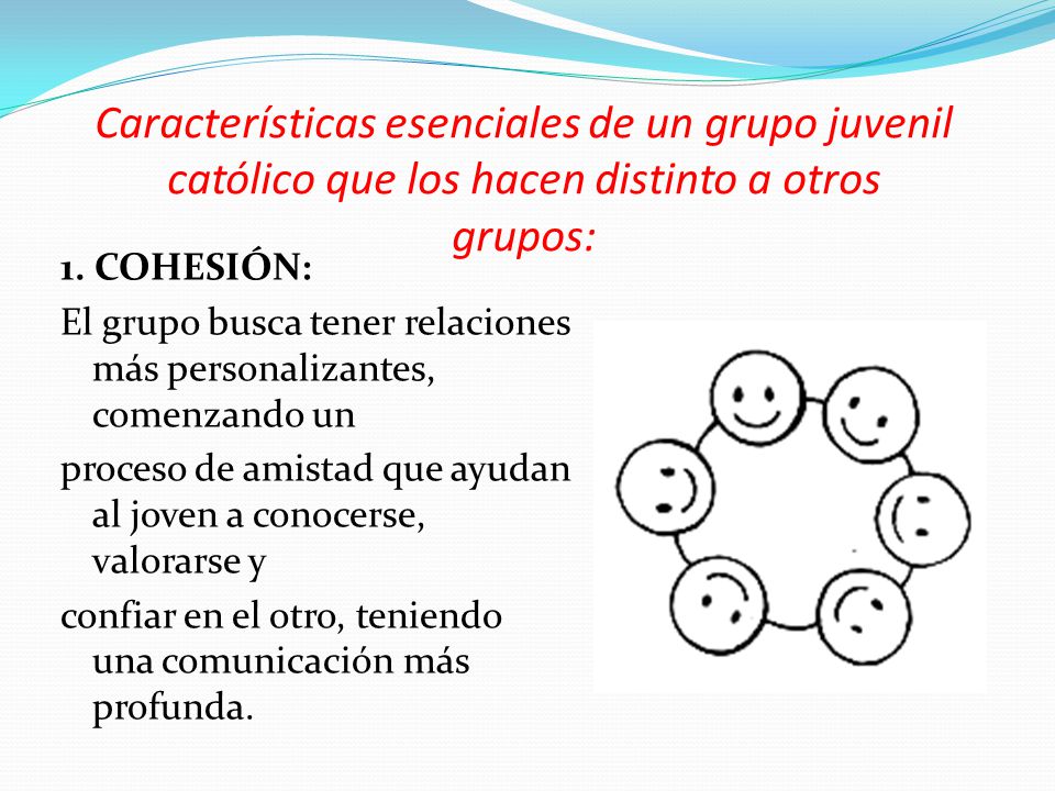 Características esenciales de un grupo juvenil católico que los hacen distinto a otros grupos: