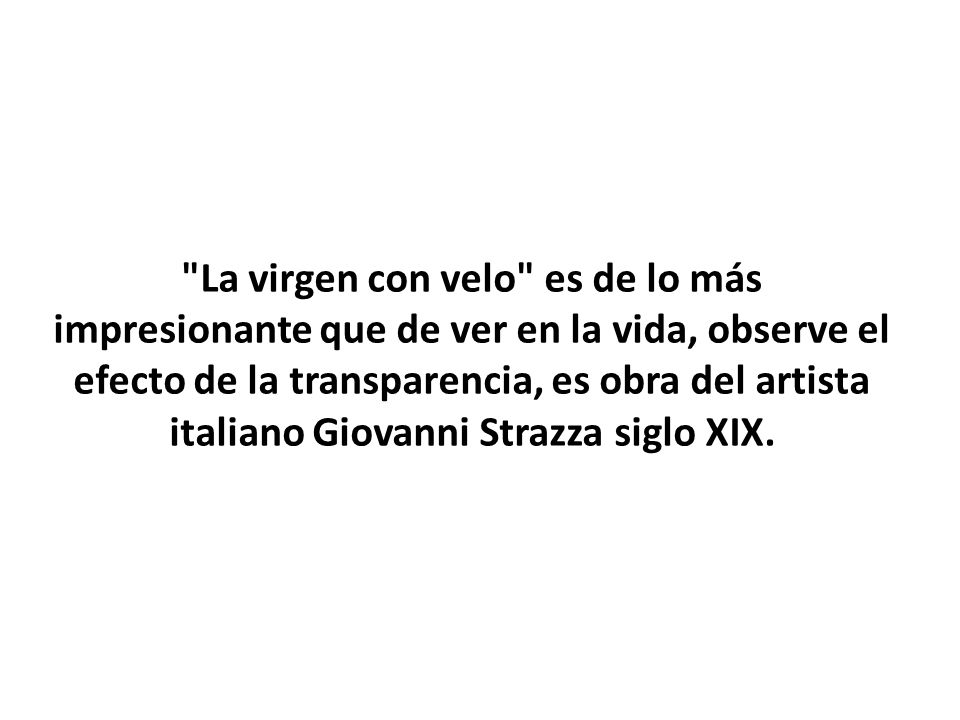 La virgen con velo es de lo más impresionante que de ver en la vida, observe el efecto de la transparencia, es obra del artista italiano Giovanni Strazza siglo XIX.
