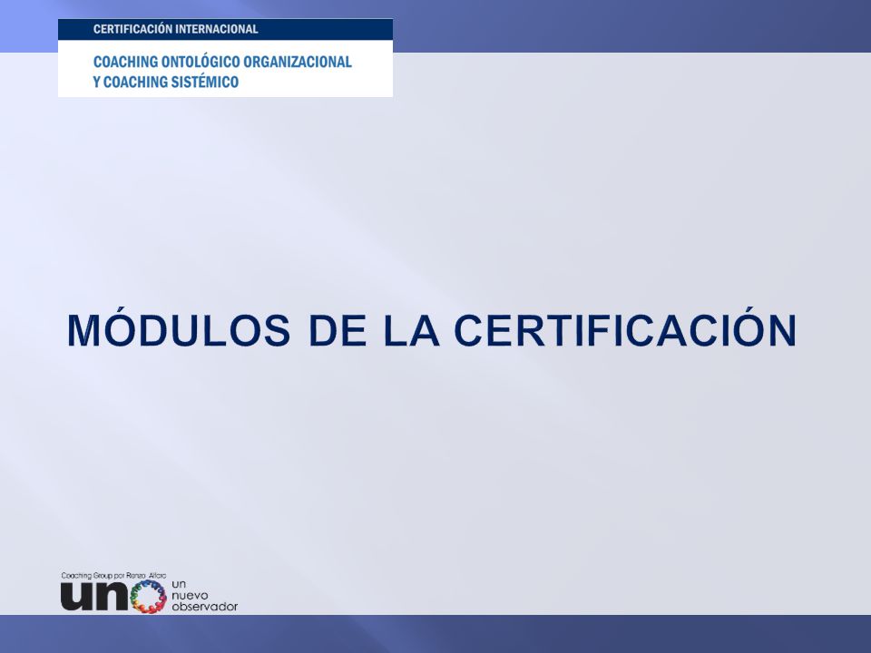 MÓDULOS DE LA CERTIFICACIÓN
