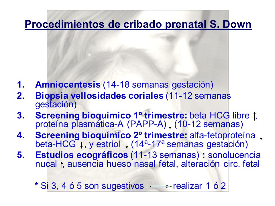 Procedimientos de cribado prenatal S. Down