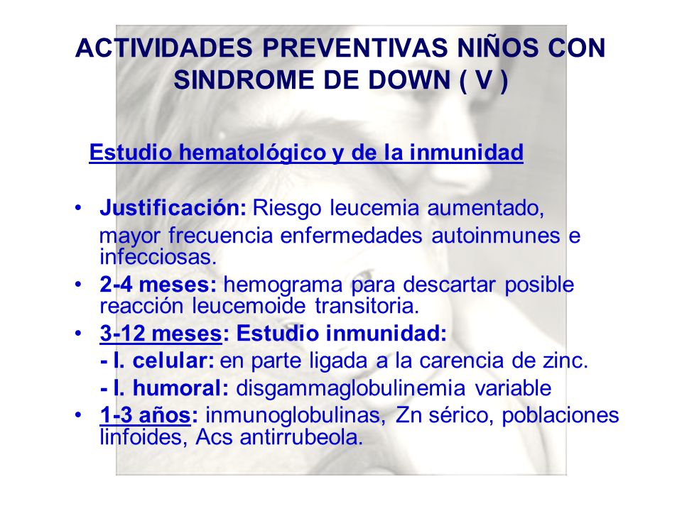 ACTIVIDADES PREVENTIVAS NIÑOS CON SINDROME DE DOWN ( V )