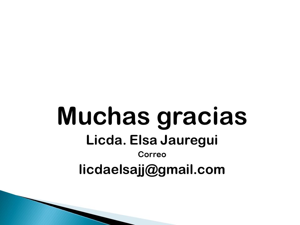 Muchas gracias Licda. Elsa Jauregui Correo