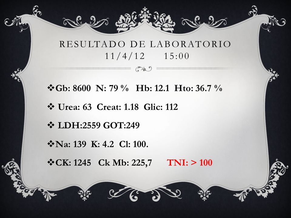 Resultado de laboratorio 11/4/12 15:00