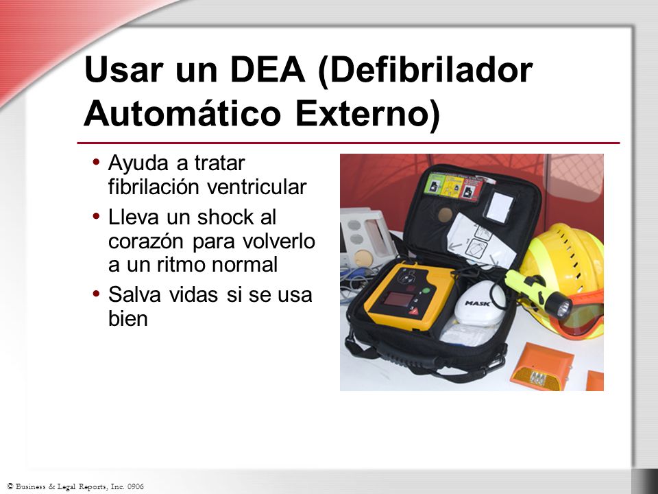 Usar un DEA (Defibrilador Automático Externo)