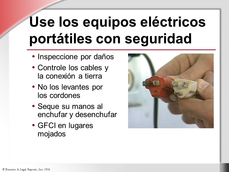 Use los equipos eléctricos portátiles con seguridad