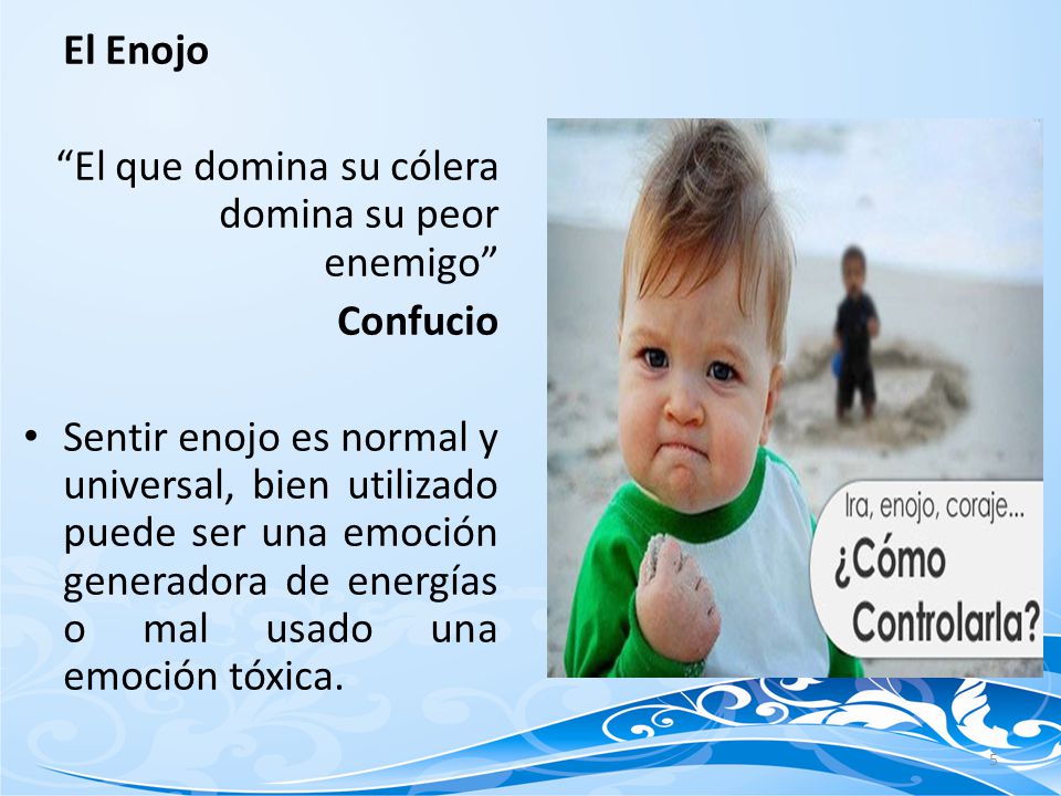 El Enojo El que domina su cólera domina su peor enemigo Confucio.