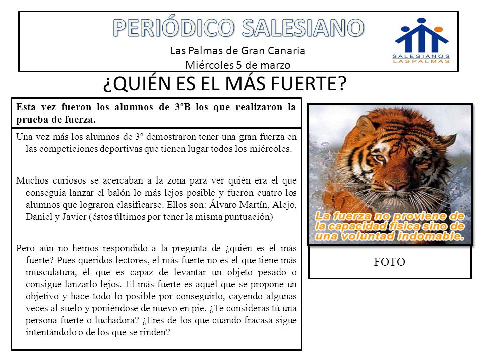 PERIÓDICO SALESIANO Las Palmas de Gran Canaria Miércoles 5 de marzo