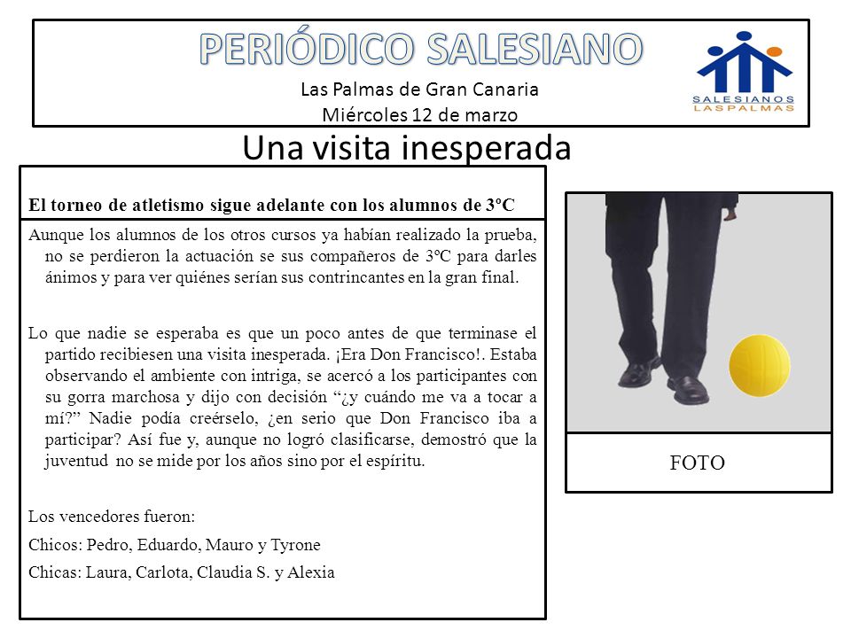 PERIÓDICO SALESIANO Las Palmas de Gran Canaria Miércoles 12 de marzo