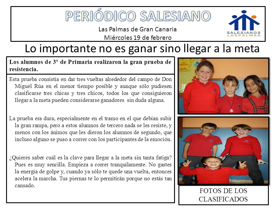 PERIÓDICO SALESIANO Las Palmas de Gran Canaria Miércoles 19 de febrero