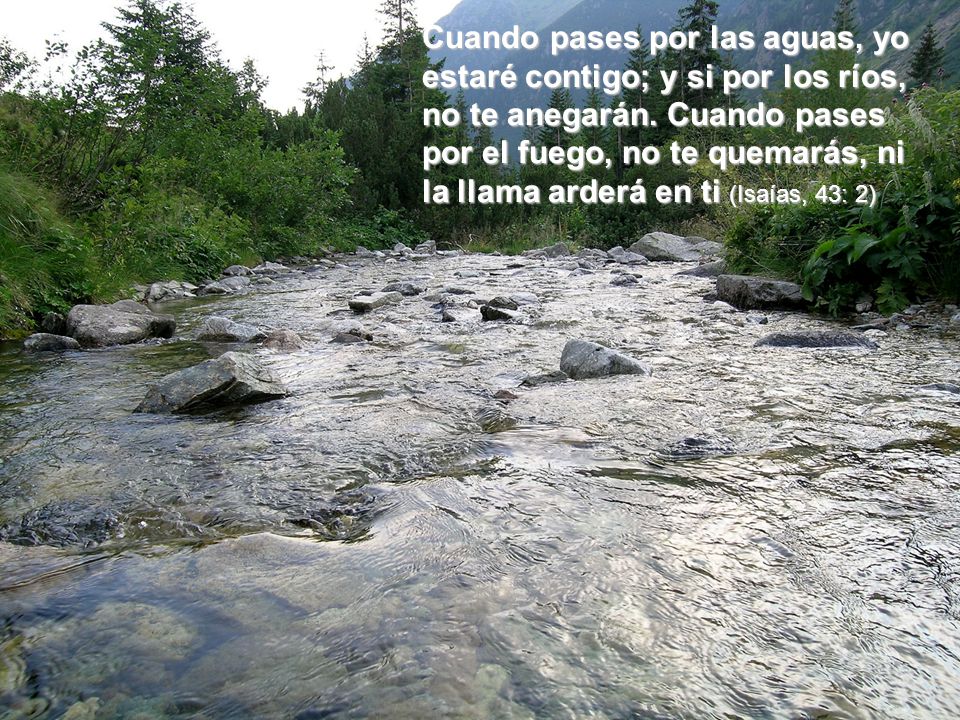 Cuando pases por las aguas, yo estaré contigo; y si por los ríos, no te anegarán.