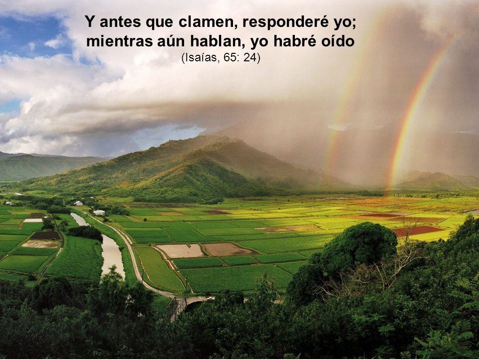 Y antes que clamen, responderé yo; mientras aún hablan, yo habré oído (Isaías, 65: 24)