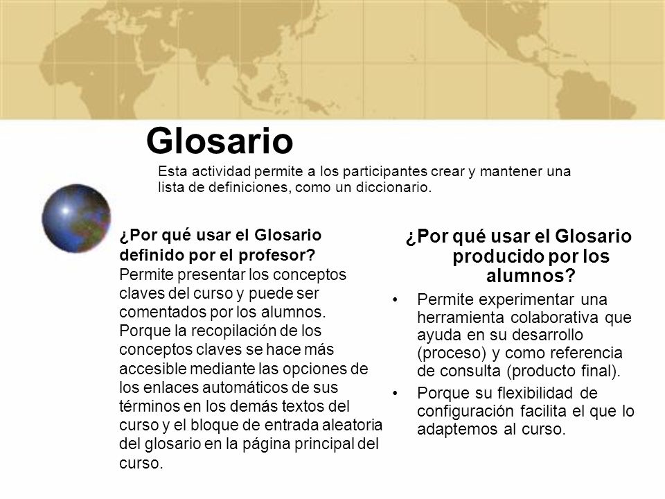 ¿Por qué usar el Glosario producido por los alumnos